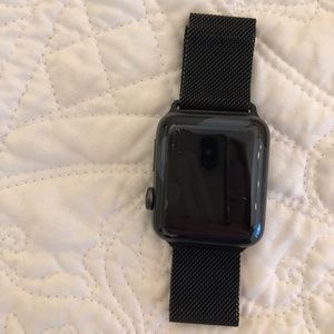 Black Apple Watch band magnetic stainless steel